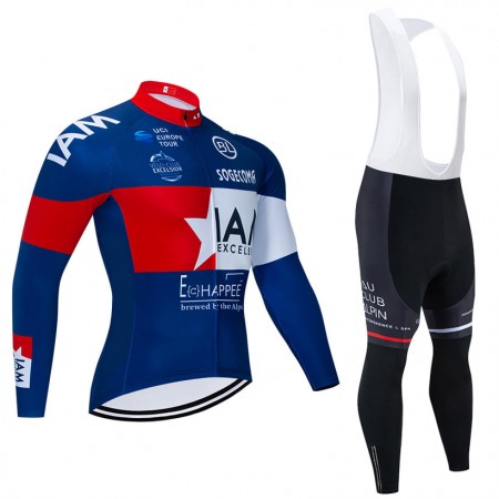 Tenue Cycliste Manches Longues et Collant à Bretelles 2020 IAM Cycling N002